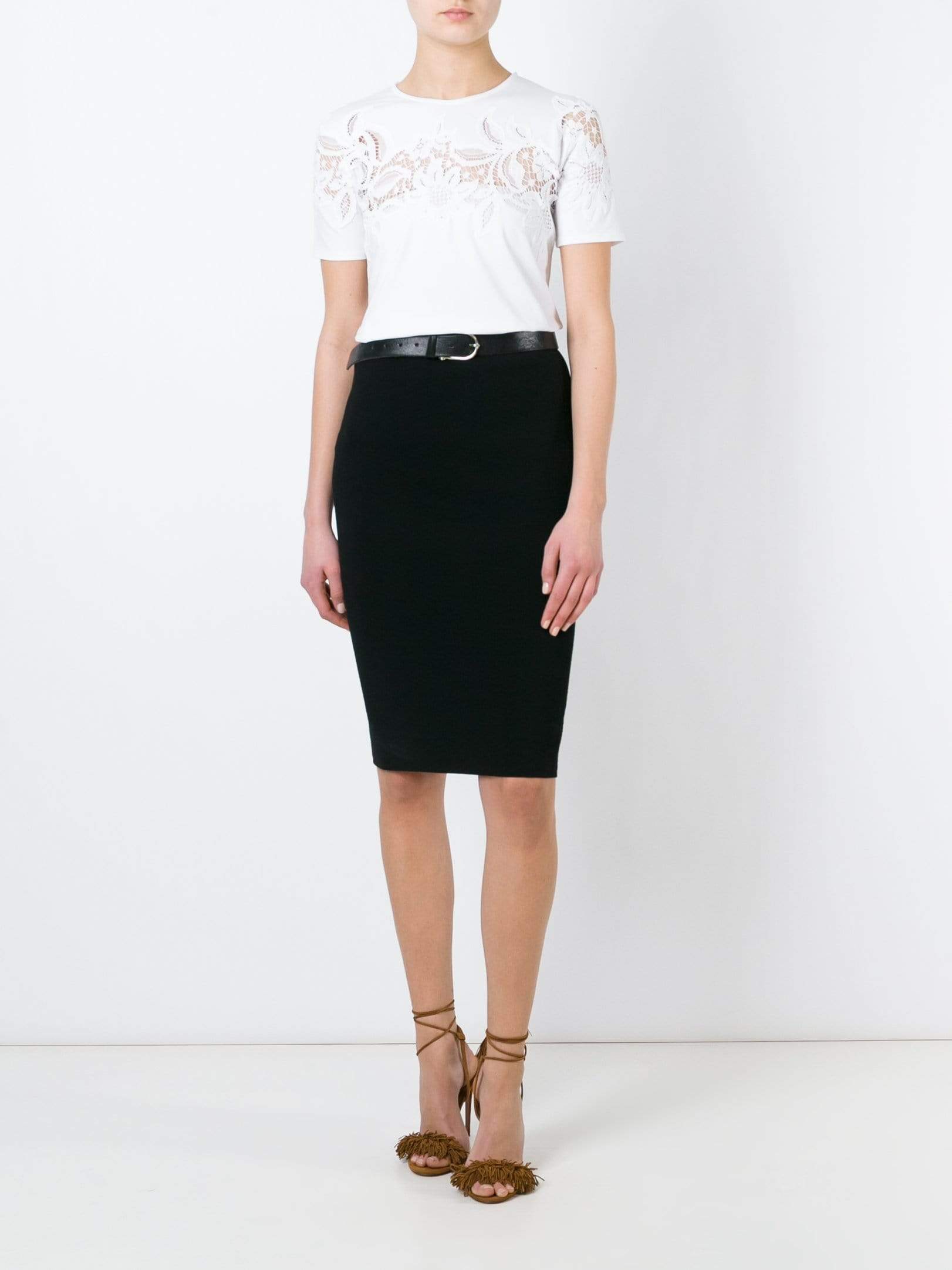 ERMANNO SCERVINO-Lace Inset T-Shirt-