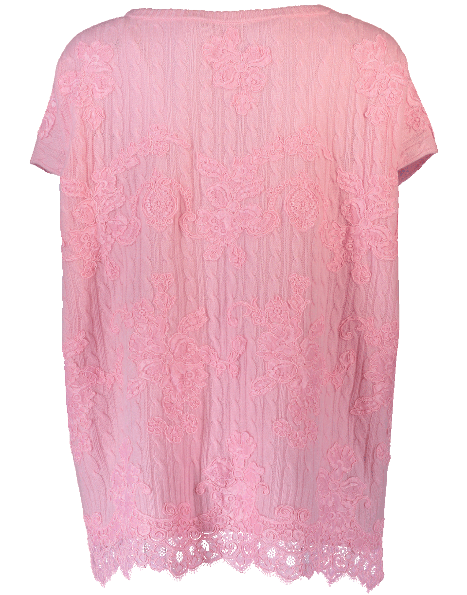 ERMANNO SCERVINO-Knit Tunic With Lace Overlay-