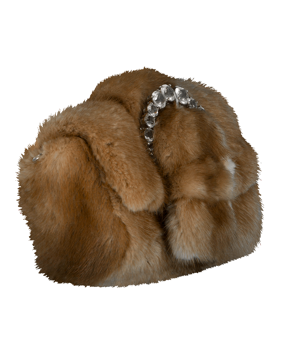 ERMANNO SCERVINO-Jeweled Fur Bag-BROWN