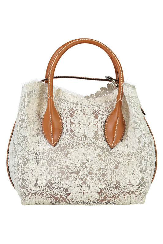 Margot Mini Lace Shopping Bag-WHITE-O/S-HANDBAGSHOULDER-ERMANNO SCERVINO