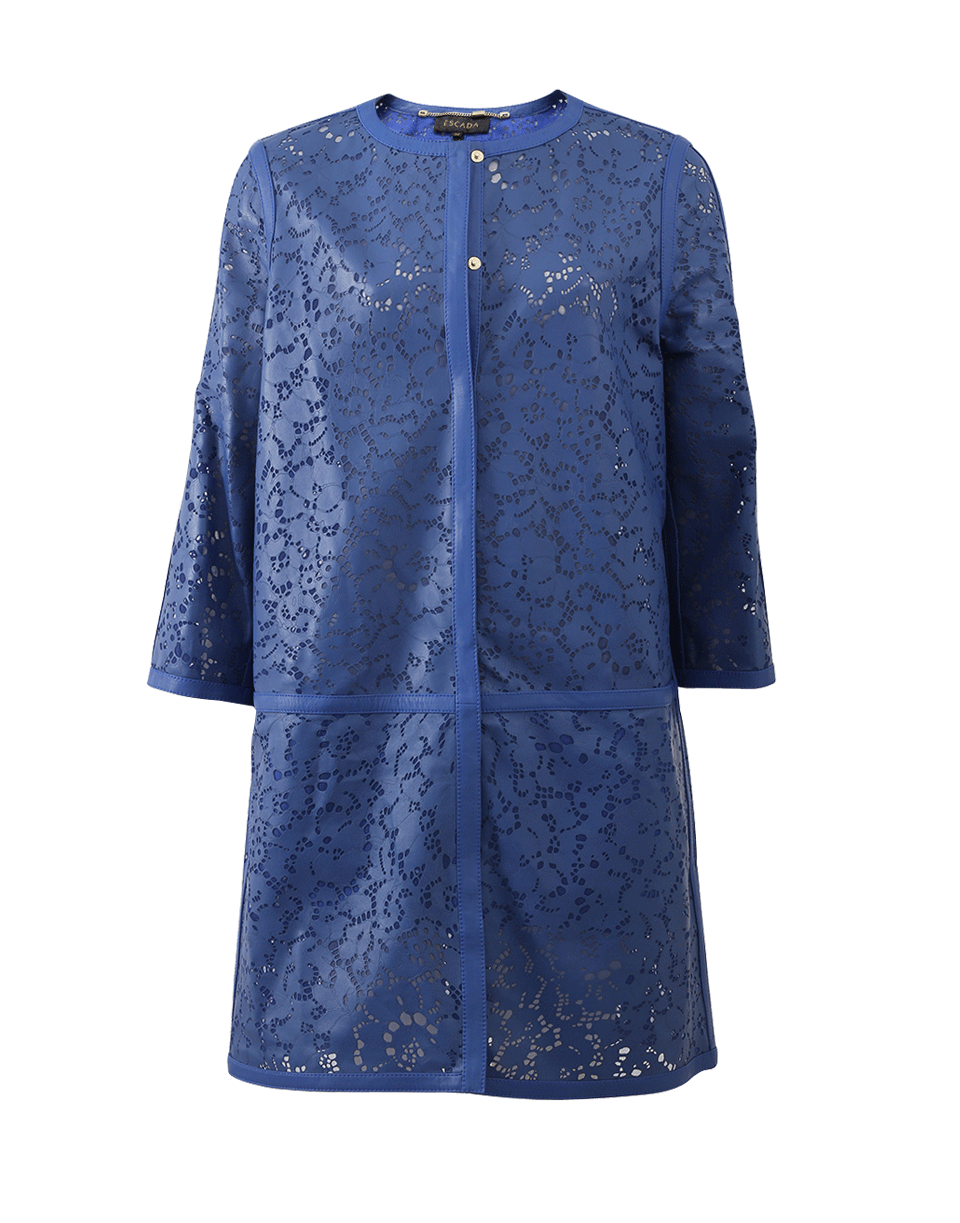 ESCADA-Lepsom Laser Cut Leather Coat-