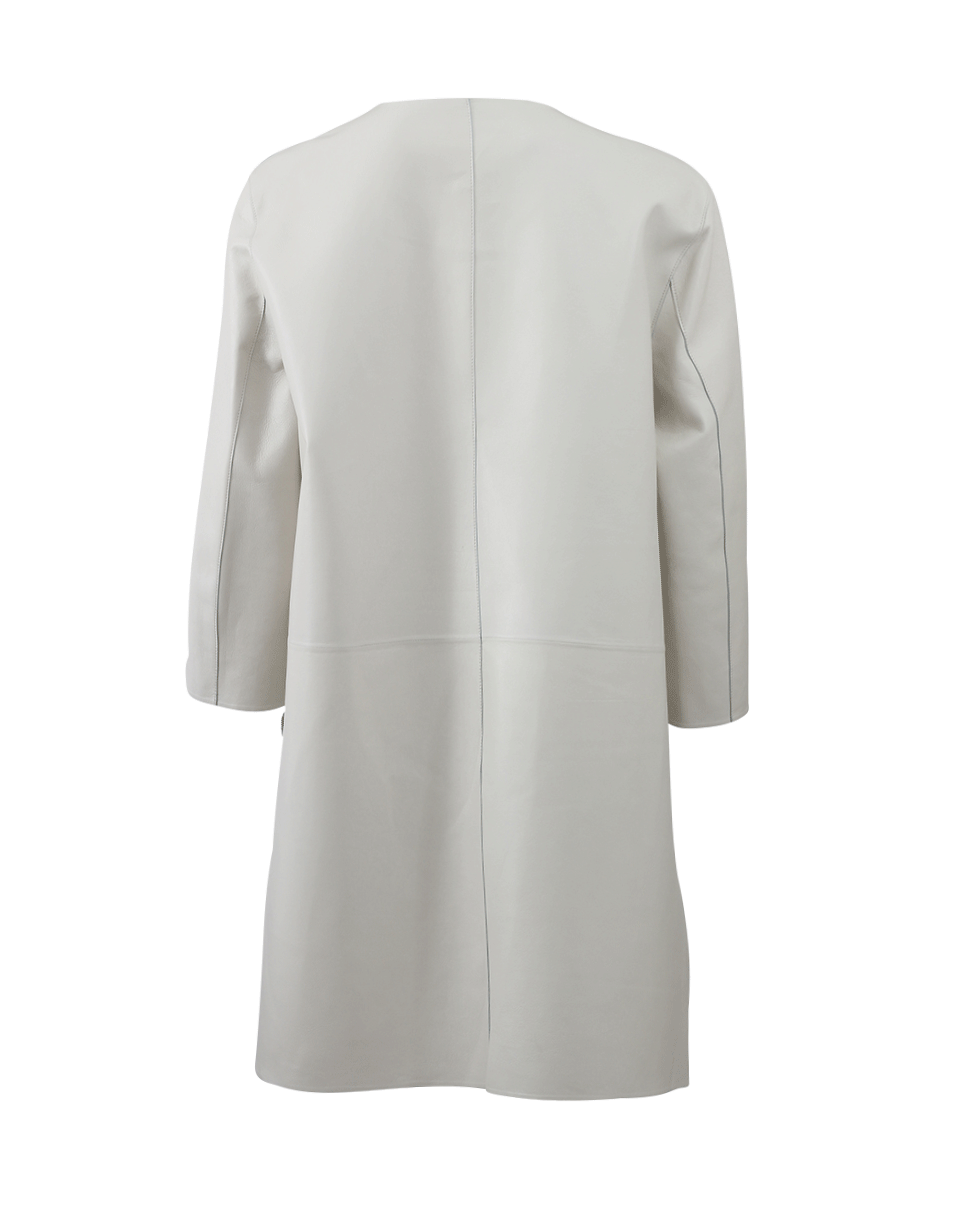 ESCADA-Larida Leather Reversible Coat-OFF WHITE