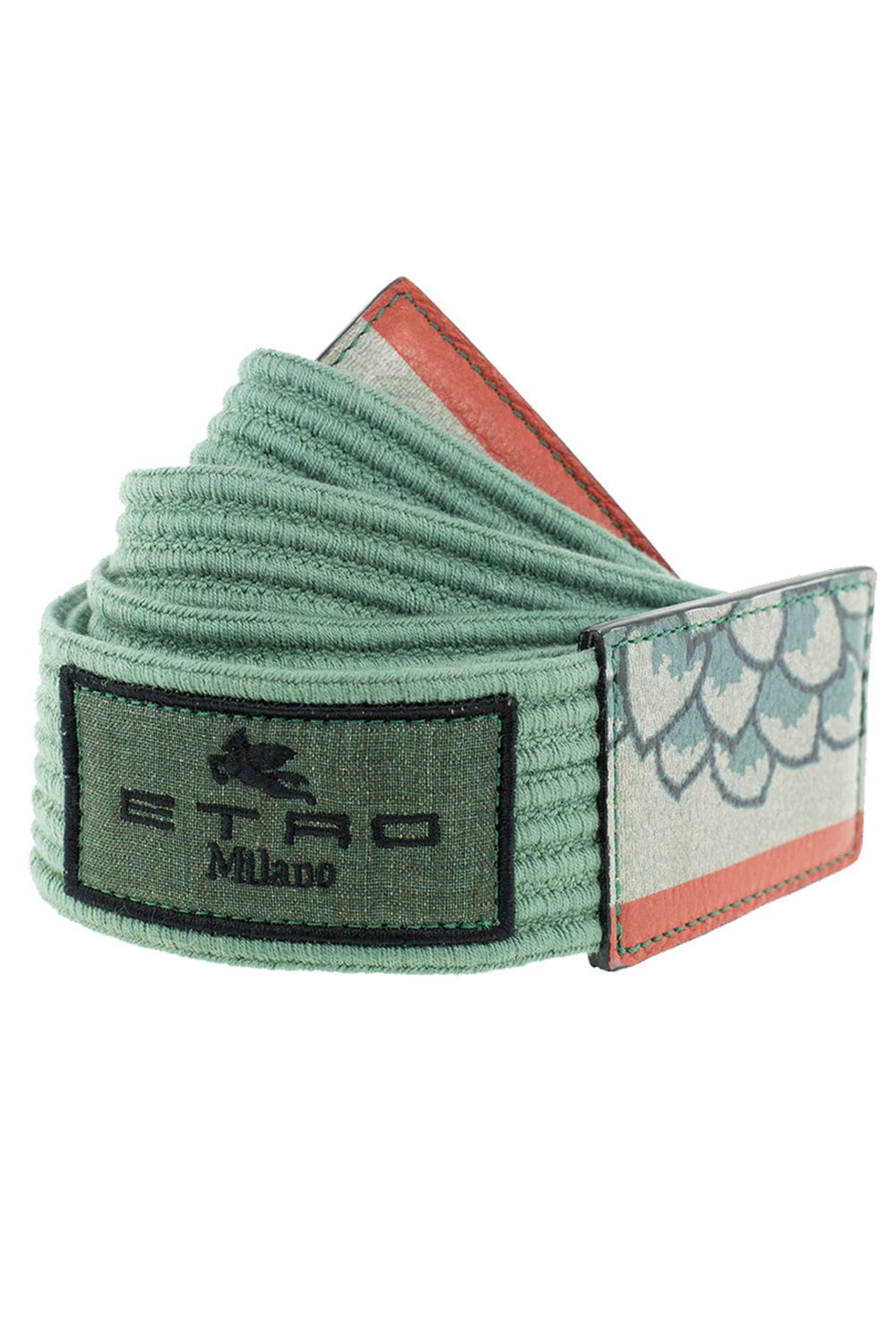 ETRO-Textured Belt-GREEN