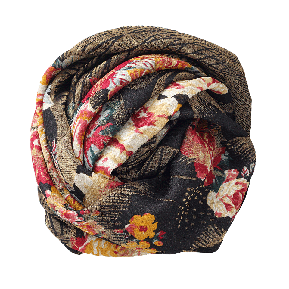 ETRO-Rose Scarf-BLKMULTI