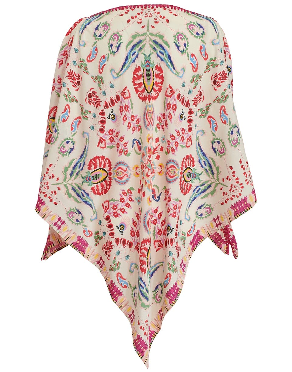 ETRO-Printed Triangle Poncho-WHITE