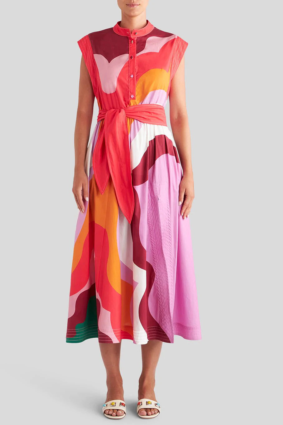 ETRO-Sleeveless Belted Midi Dress-