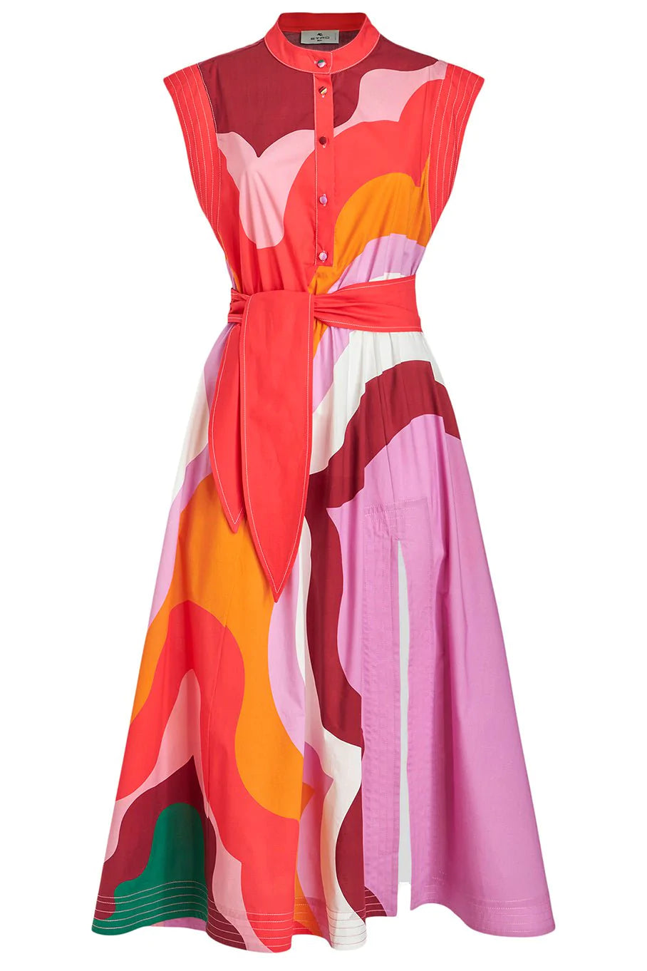 ETRO-Sleeveless Belted Midi Dress-