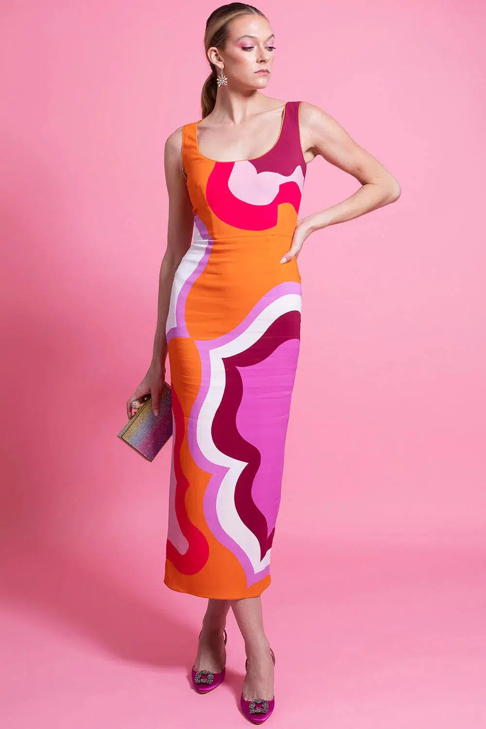 ETRO-Sleeveless Midi Dress - Arancio-