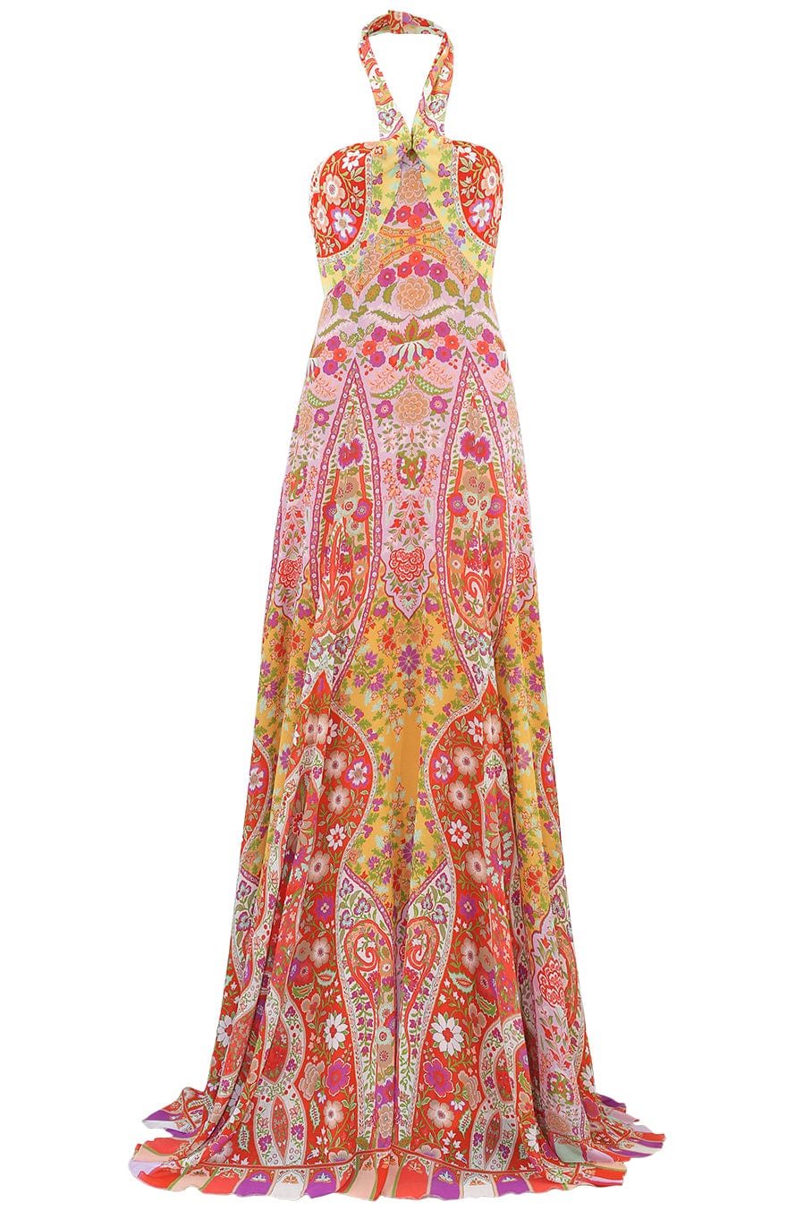 ETRO-Zodiac Halter Dress-ARANCIO