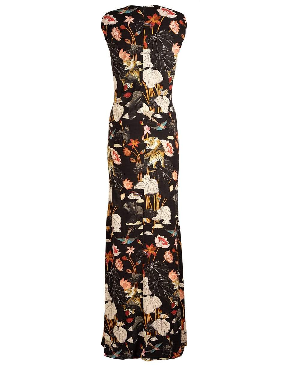 ETRO-Lungo Pothia Floral Knot Front Jersey Maxi Dress-