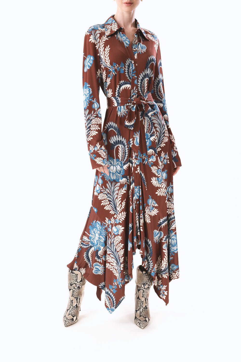 ETRO-Long Sleeve Printed Shirtdress-