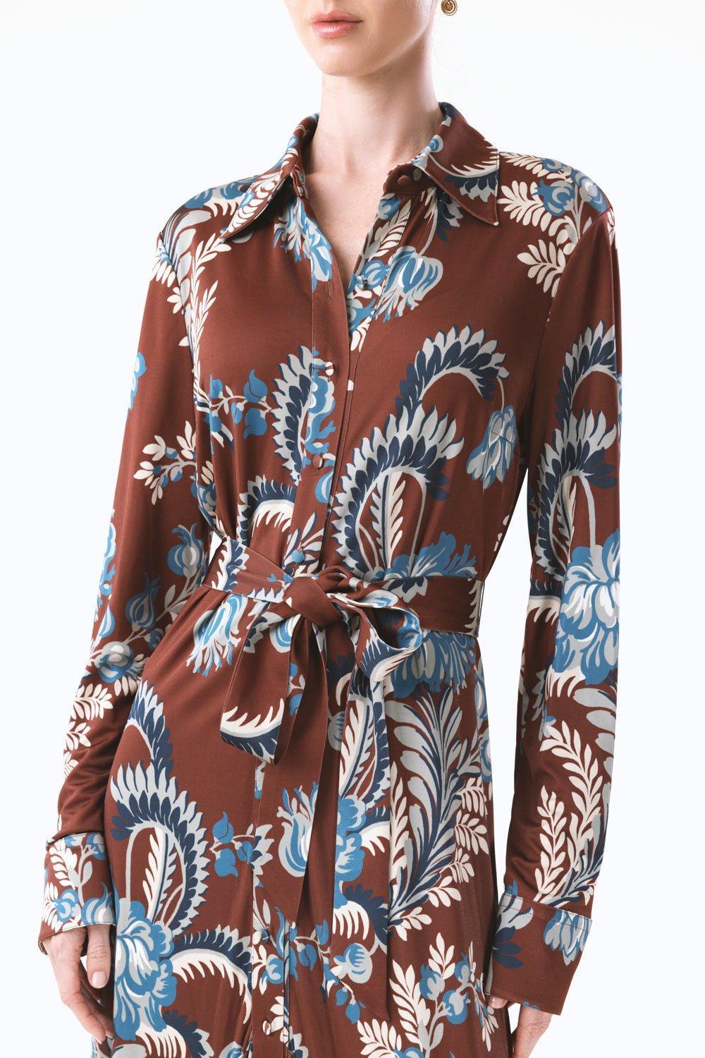 ETRO-Long Sleeve Printed Shirtdress-