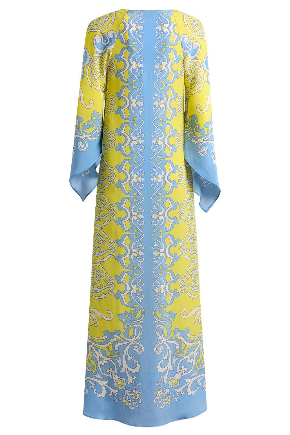 Ornamental Print Cape Sleeve Maxi Dress-GEOMETRC-38-CLOTHINGDRESSCASUAL-ETRO