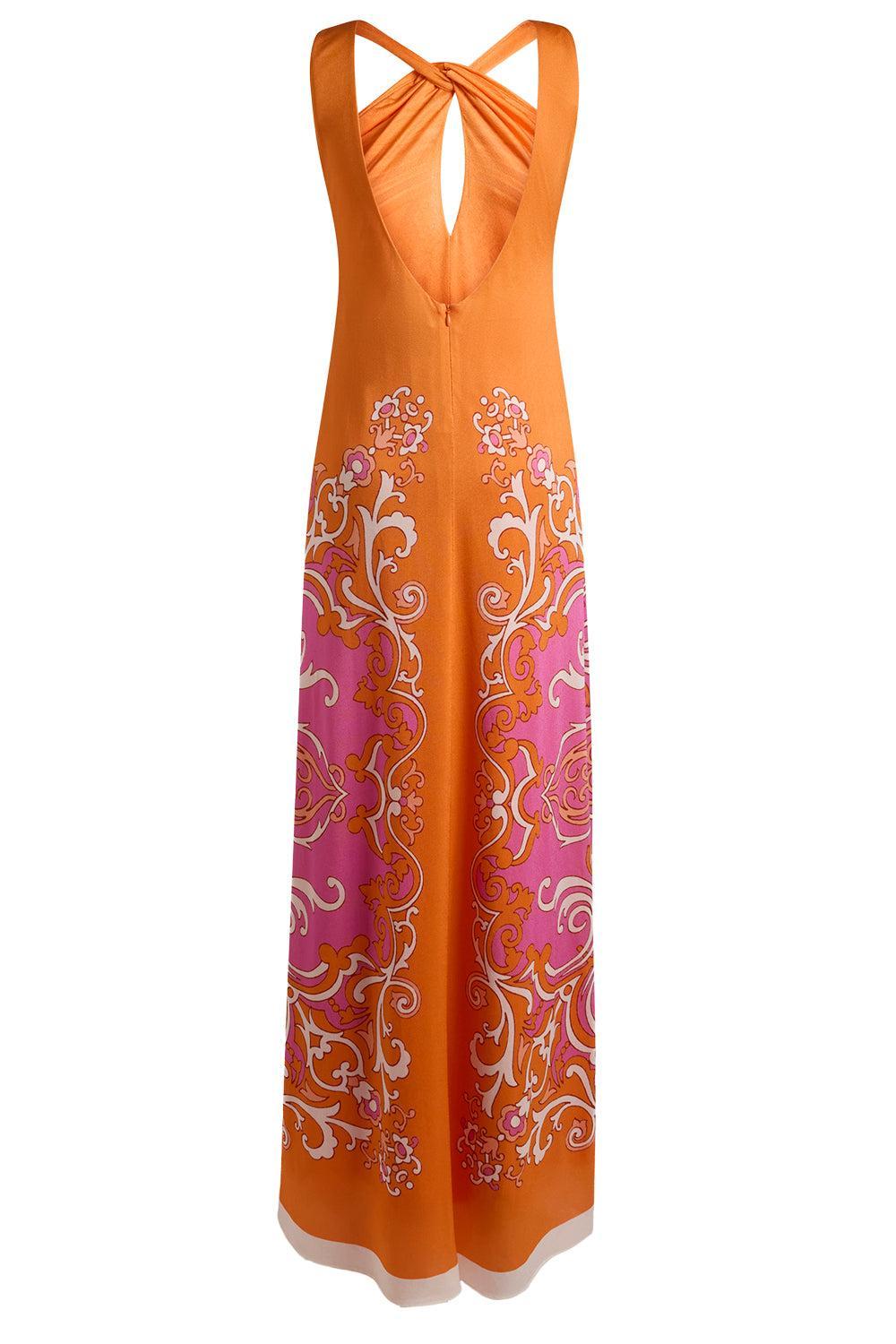  Ornamental Print Halter Maxi Dress-GEOMETRC-38-CLOTHINGDRESSCASUAL-ETRO 