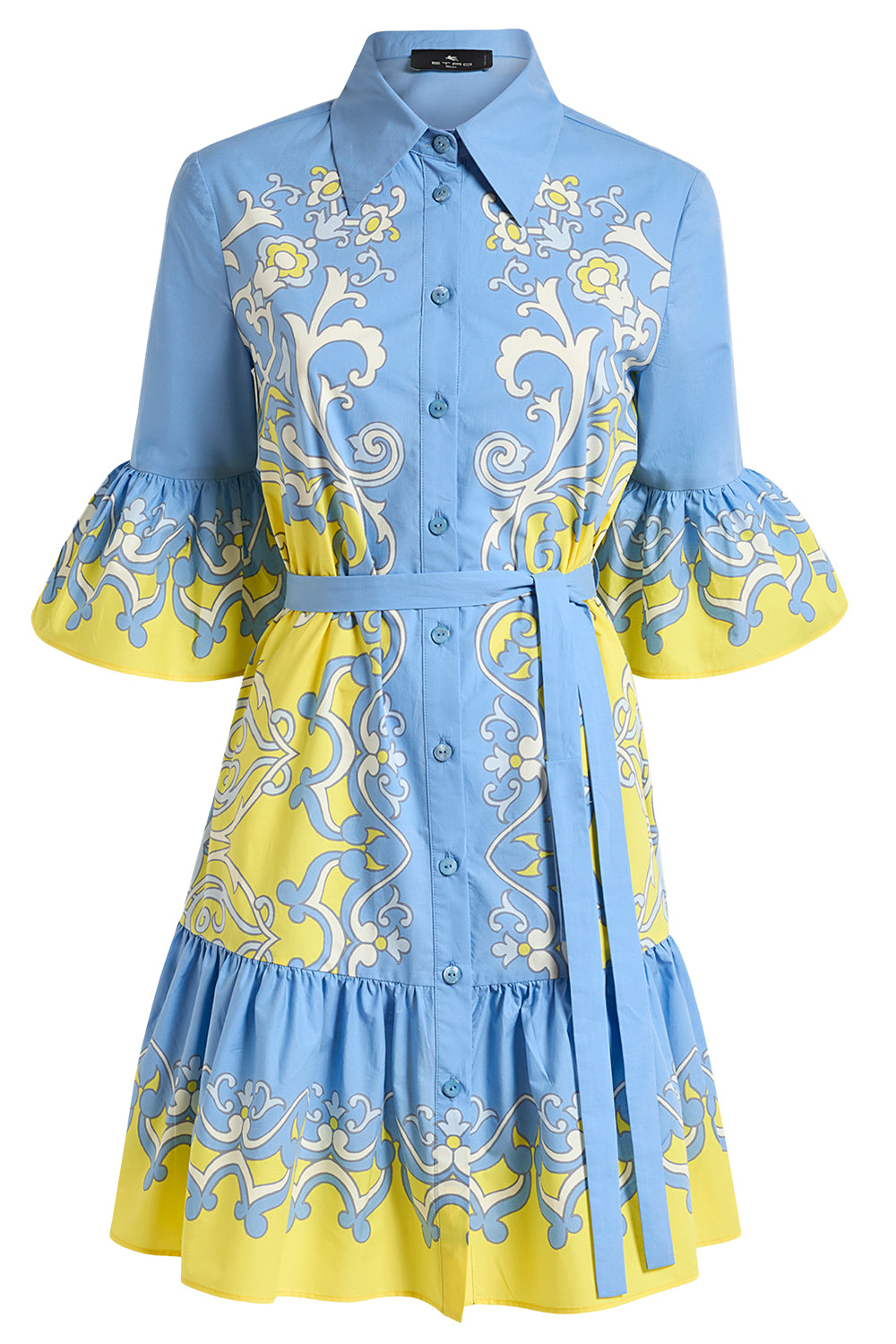 Ornamental Print Belted Mini Dress-GEOMETRC-40-CLOTHINGDRESSCASUAL-ETRO