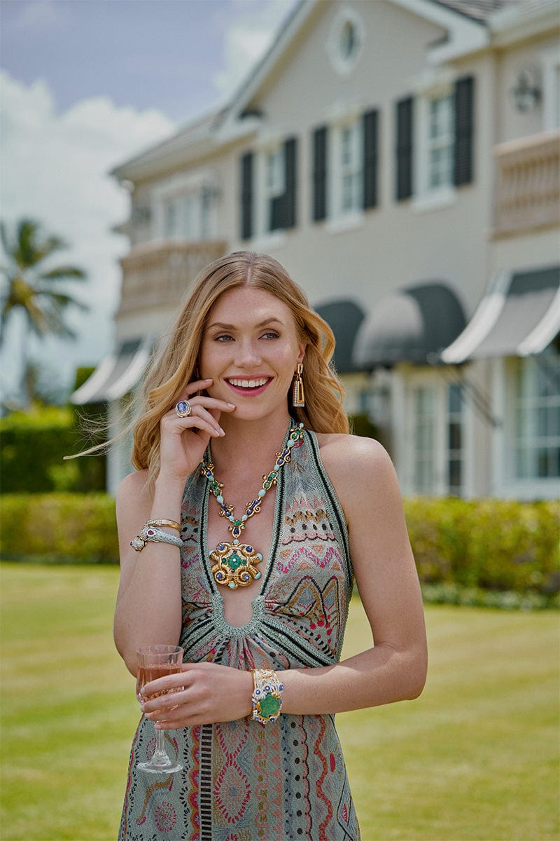 ETRO-Halter Neck Knit Maxi Dress-