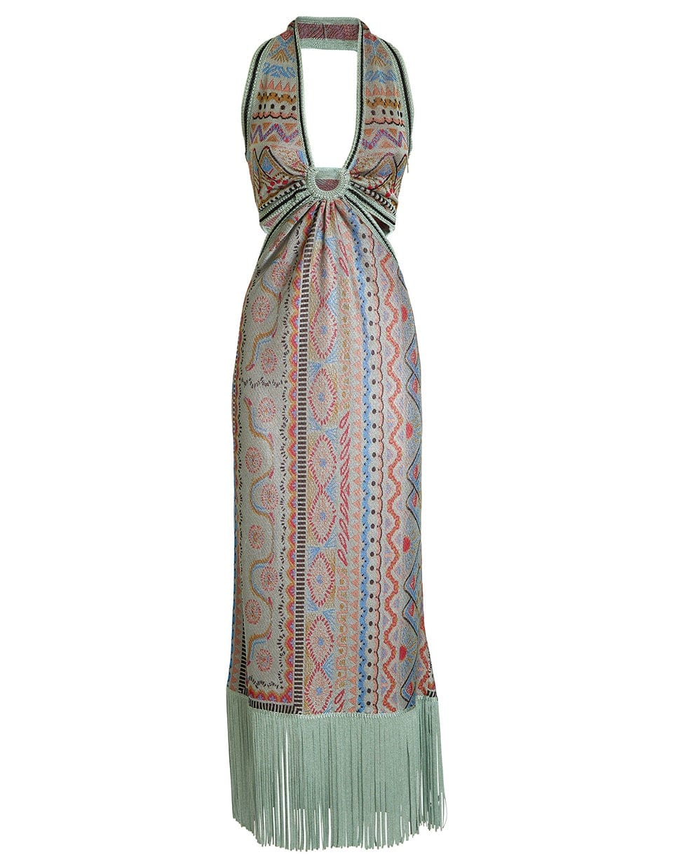 ETRO-Halter Neck Knit Maxi Dress-