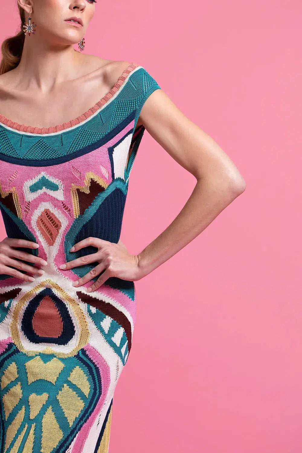 ETRO-Off Shoulder Crochet Dress-