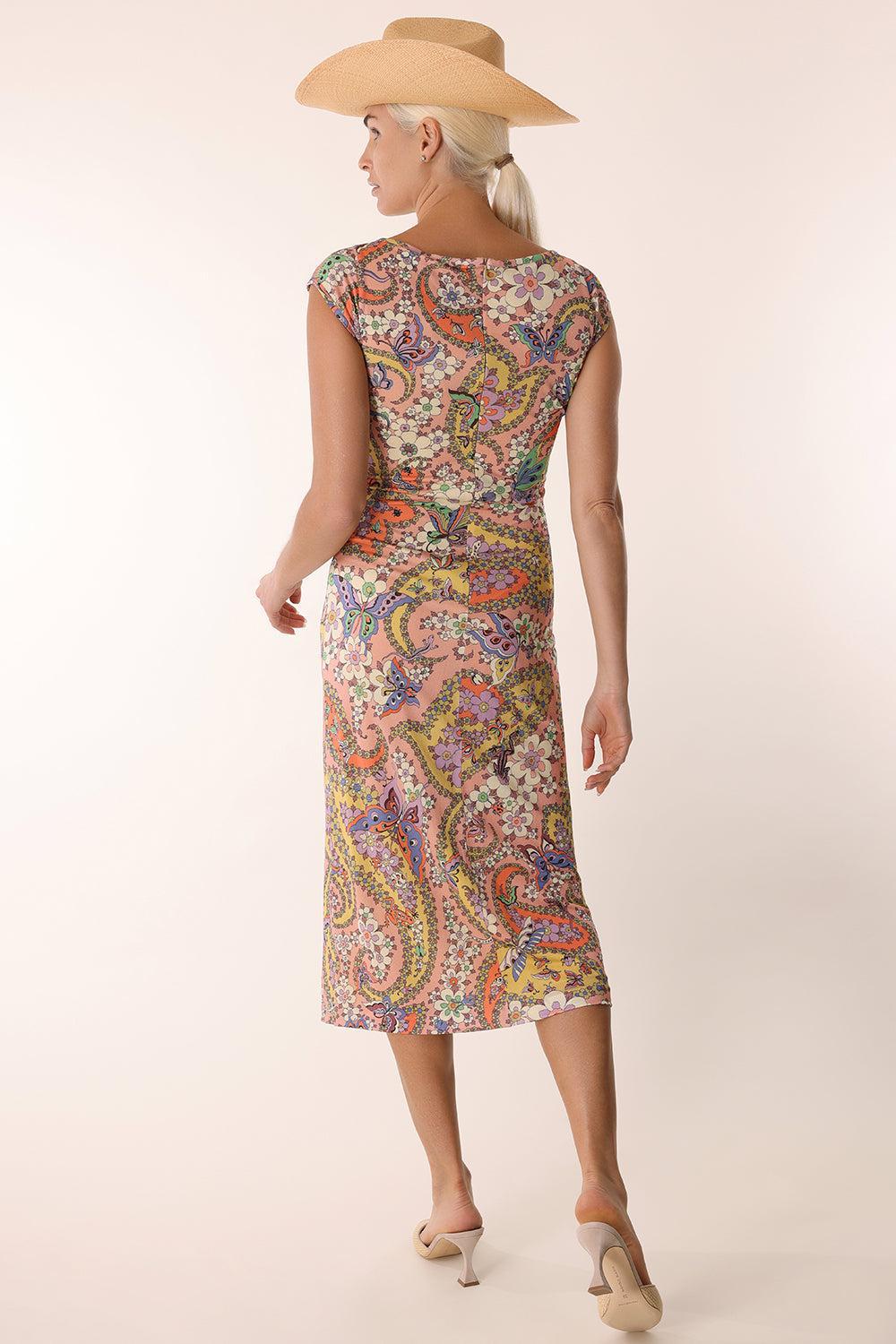 Short Sleeve Printed Midi Dress-PINK-40-CLOTHINGDRESSCASUAL-ETRO