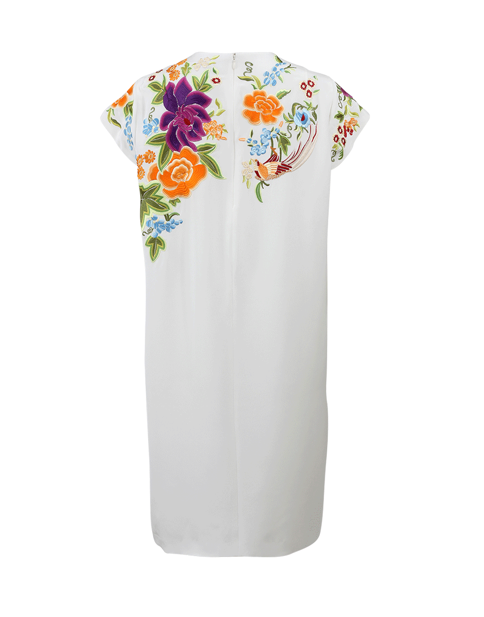 ETRO-Embroidered Shift Dress-WHITE