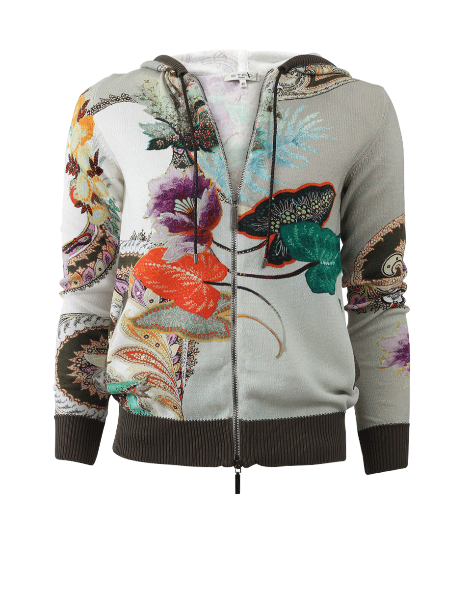 ETRO-Hooded Paisley Knit Jacket-
