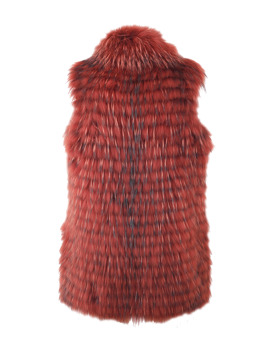 ETRO-Reversible Fur Vest-RED