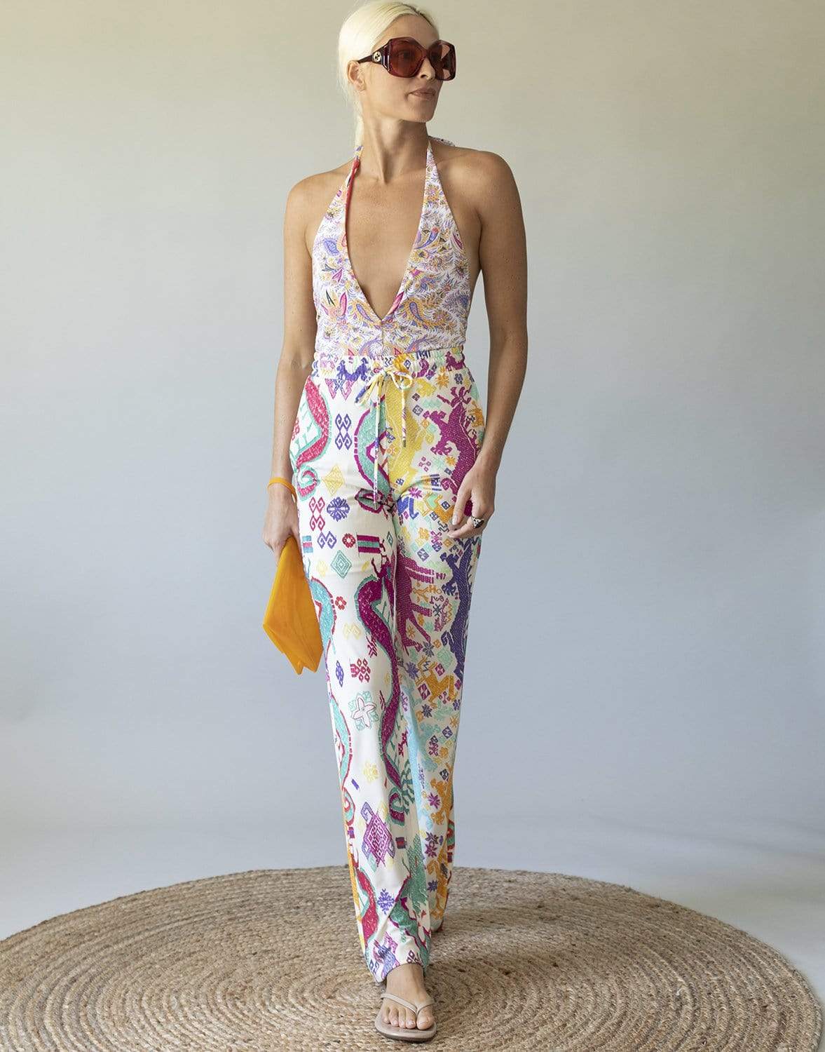 ETRO-Reversible V-Neck One Piece Paisley Swimsuit-