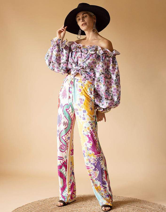 ETRO-Patmos Printed Jersey Palazzo Pants-