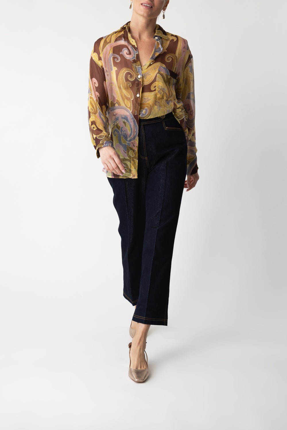 ETRO-Cropped Jeans-