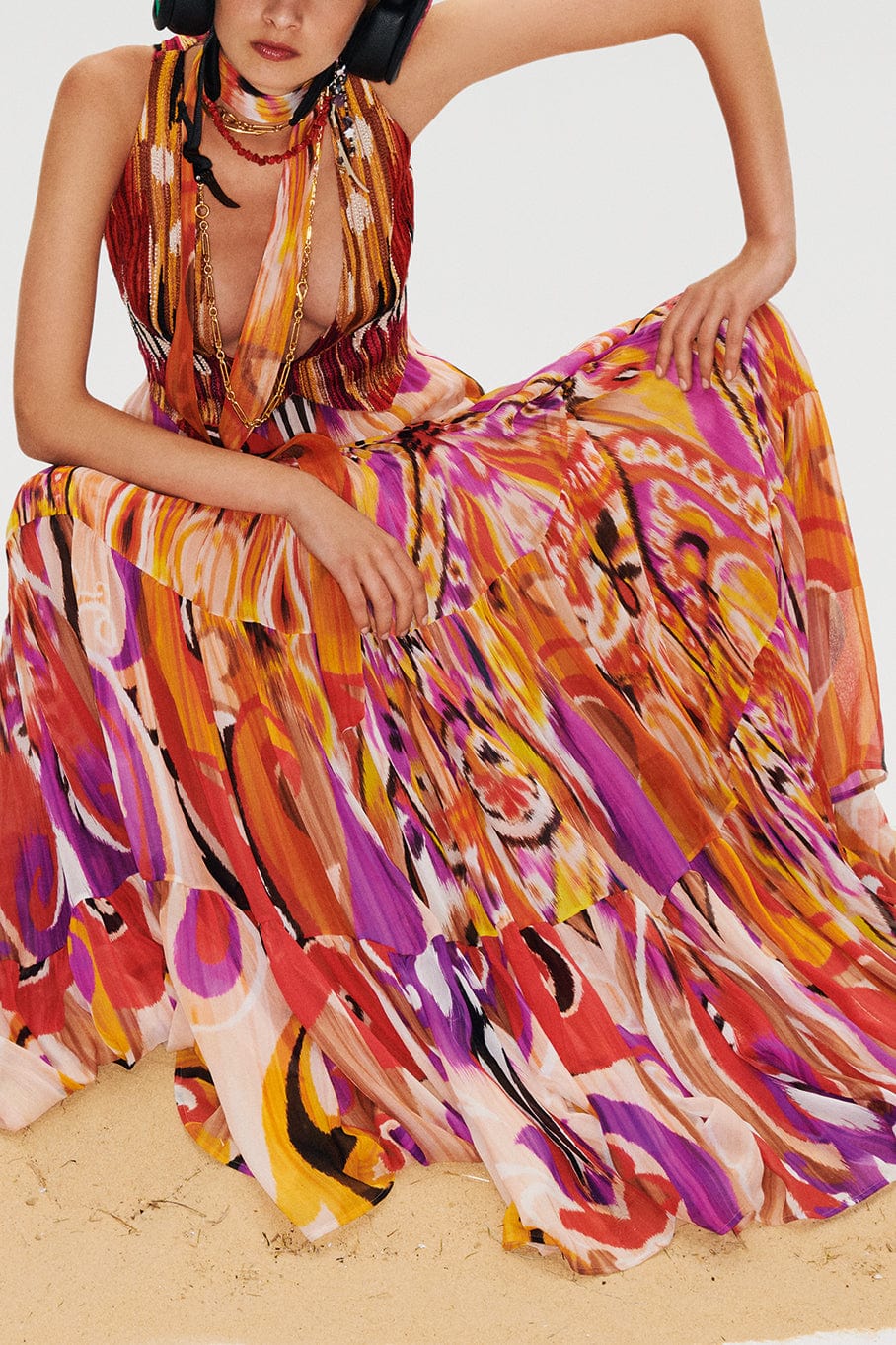 ETRO-Elastic Waist Maxi Skirt-