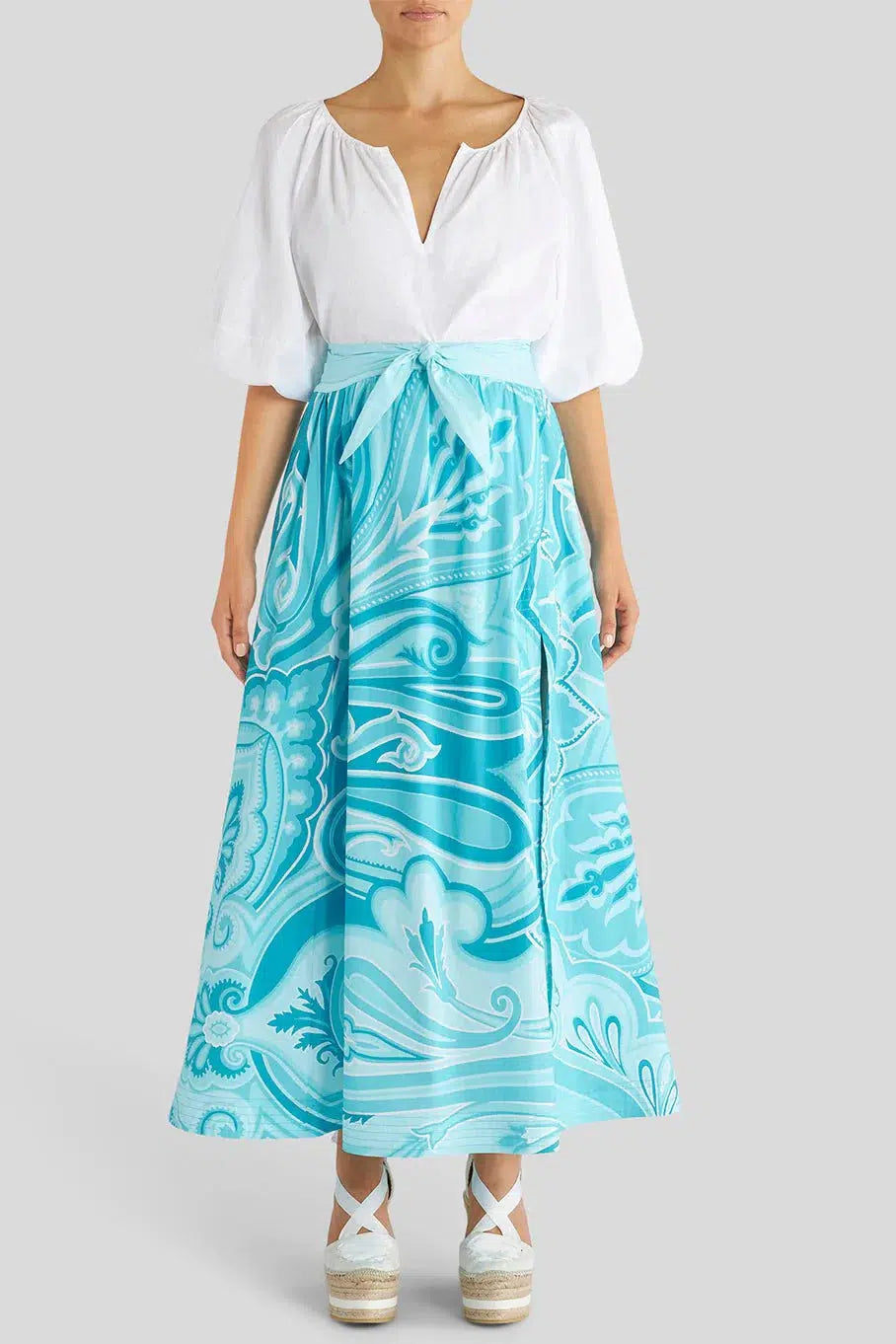 ETRO-Long Belted Skirt-