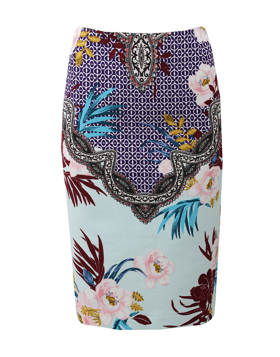 ETRO-Floral Pencil Skirt-
