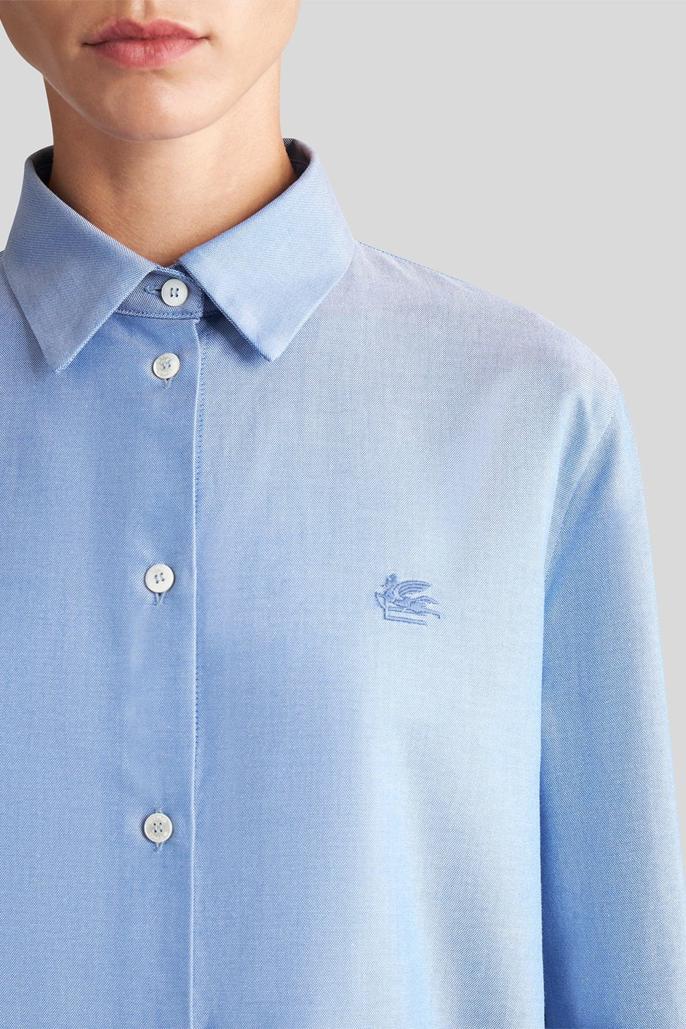 Long Sleeve Button Down Blouse - Blue CLOTHINGTOPBLOUSE ETRO   