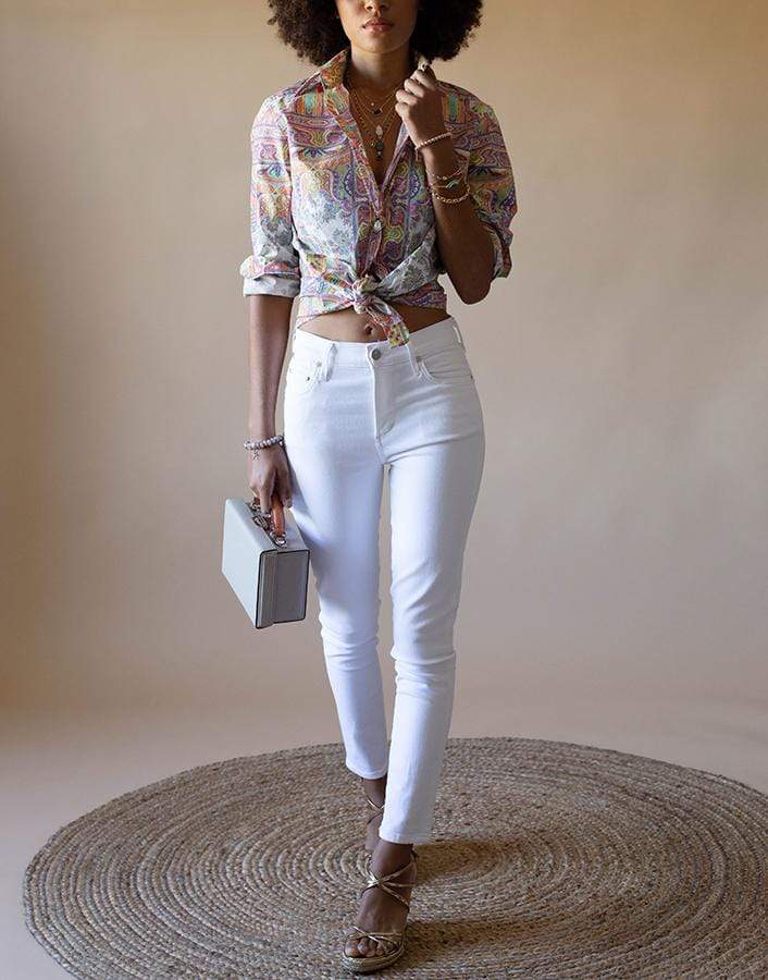 ETRO-Long Sleeve Button Down Printed Blouse-