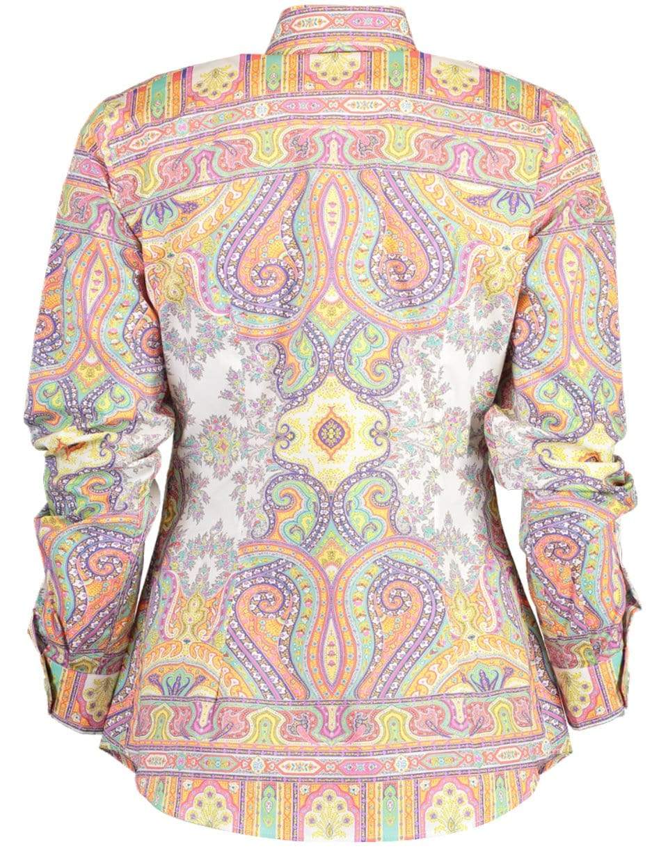 ETRO-Long Sleeve Button Down Printed Blouse-