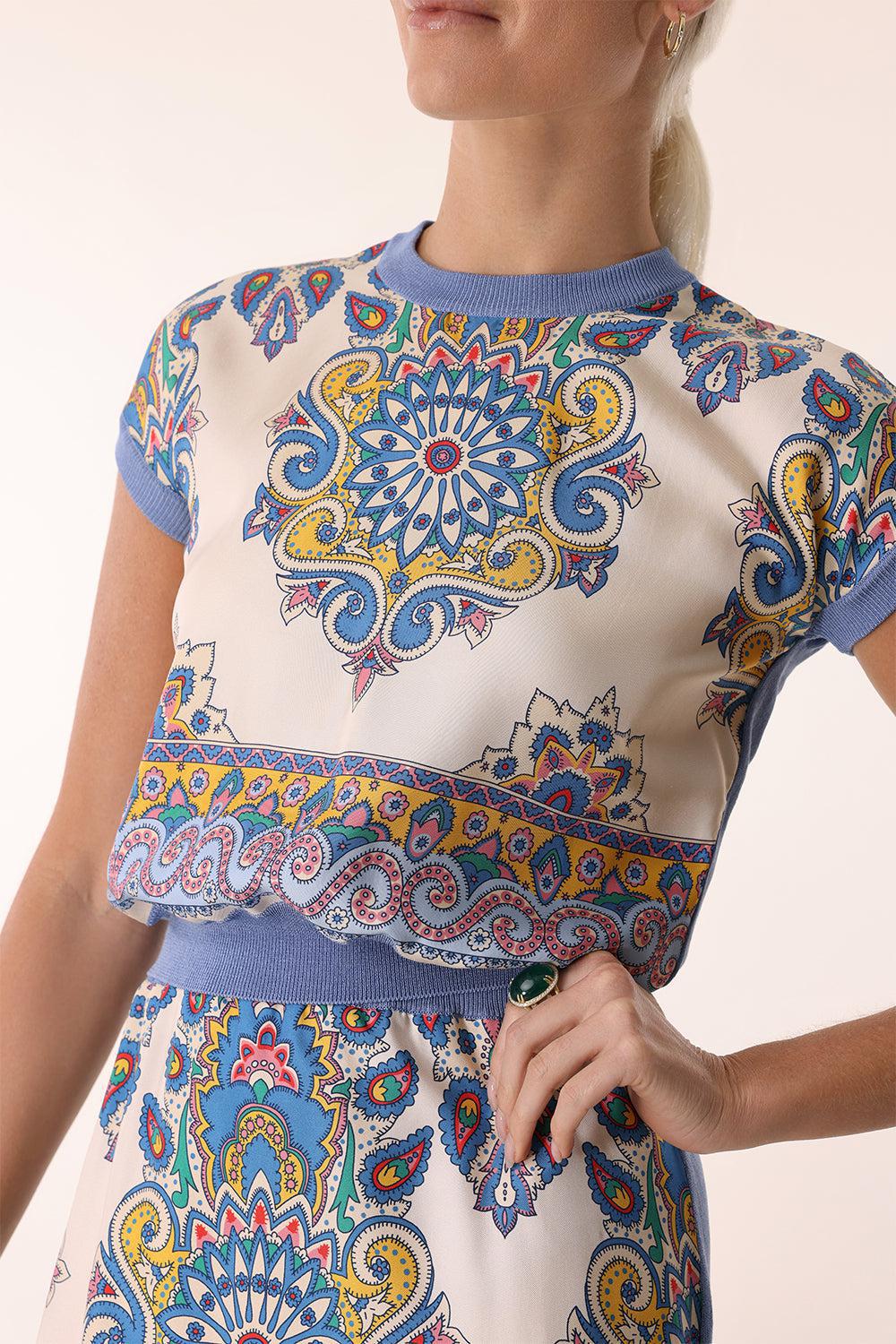Short Sleeve Printed Top-PERVNCA-38-CLOTHINGTOPBLOUSE-ETRO