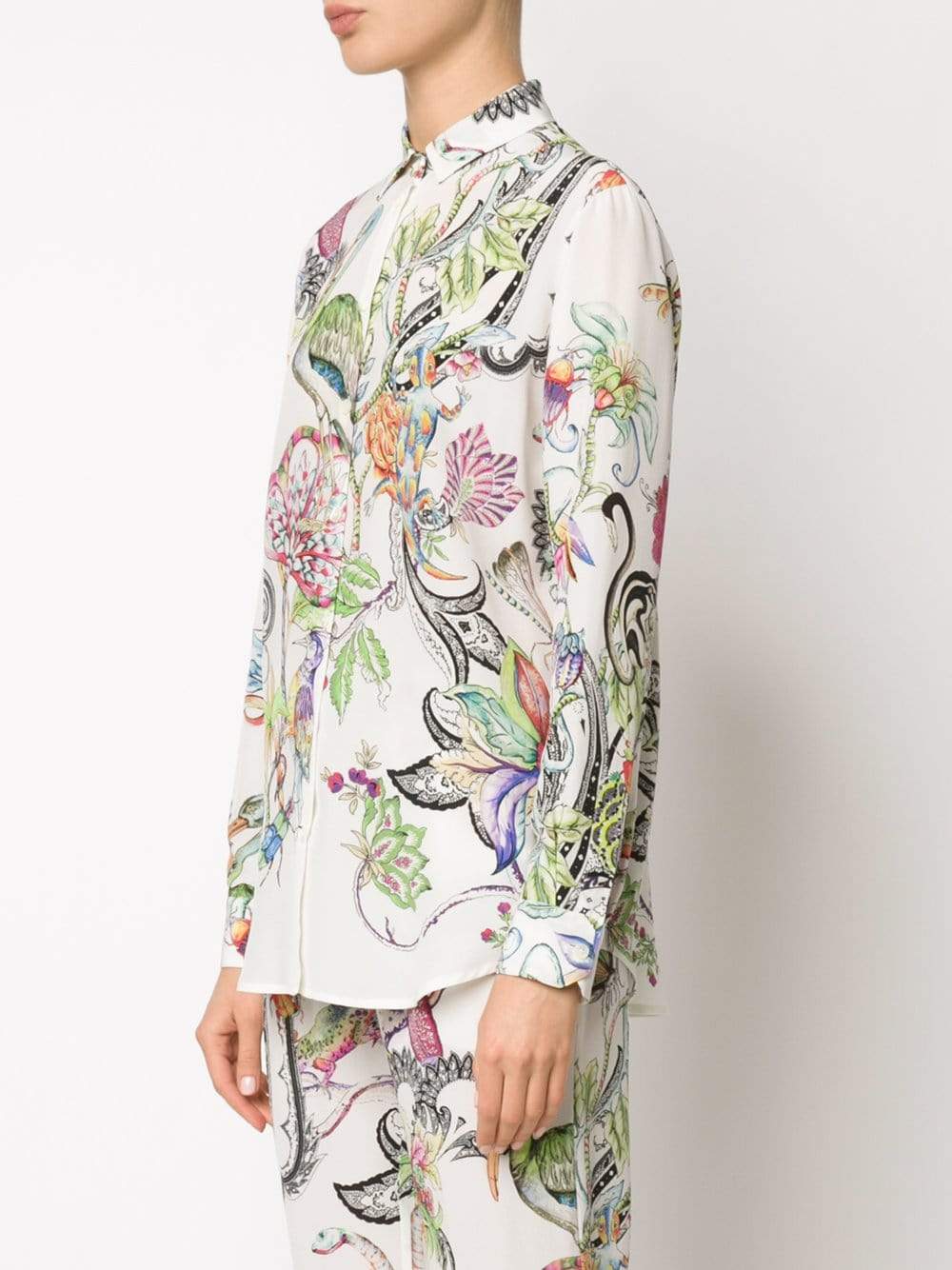 ETRO-Jungle Print Silk Blouse-