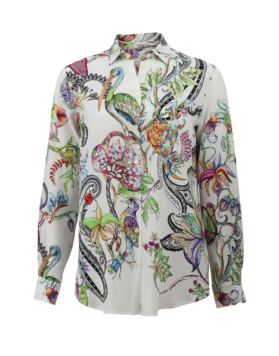 ETRO-Jungle Print Silk Blouse-