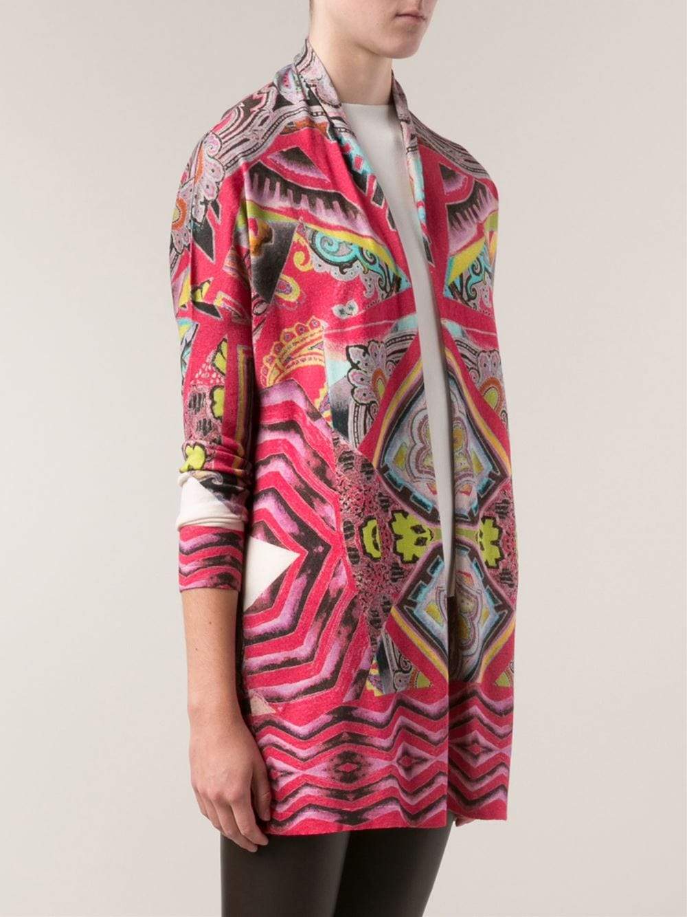 ETRO-Paisley Print Drape Cardigan-