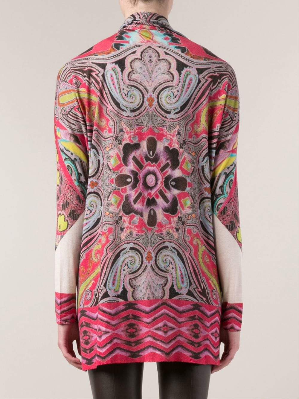 ETRO-Paisley Print Drape Cardigan-
