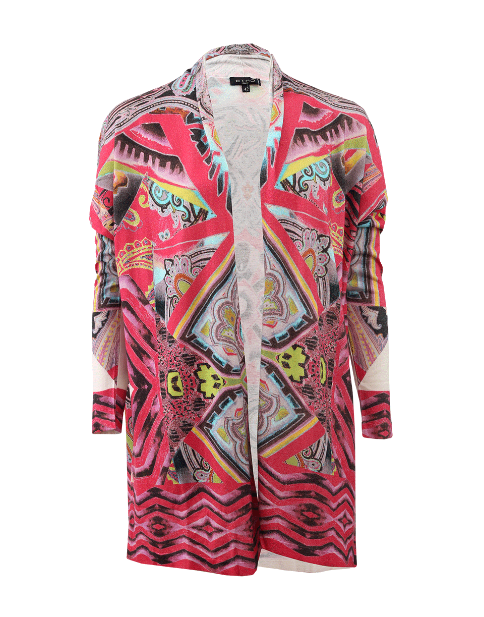 ETRO-Paisley Print Drape Cardigan-