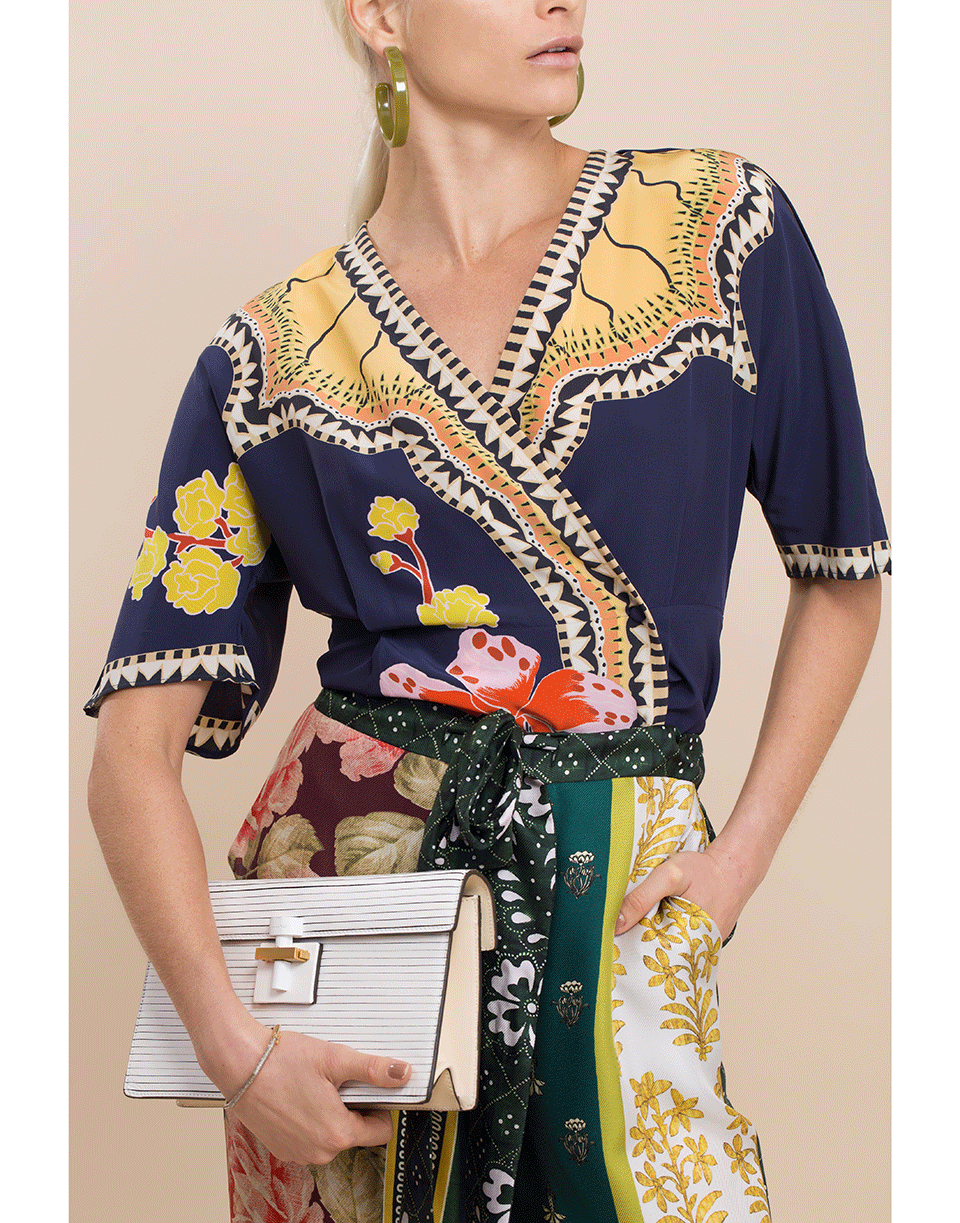 ETRO-Floral Print Wrap Top-