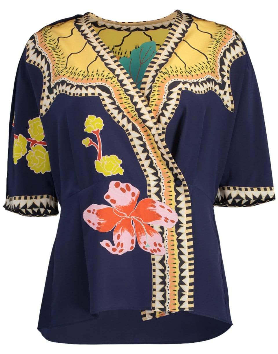 ETRO-Floral Print Wrap Top-
