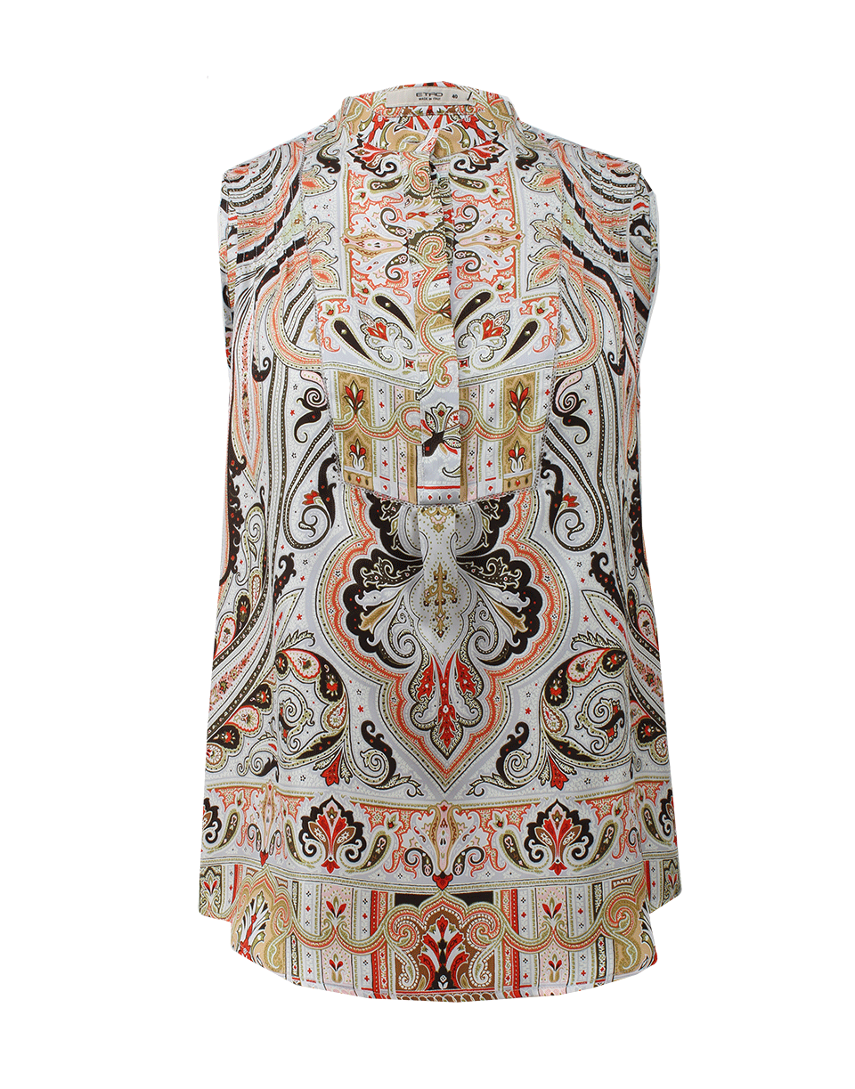 ETRO-Paisley Print Henley Top-