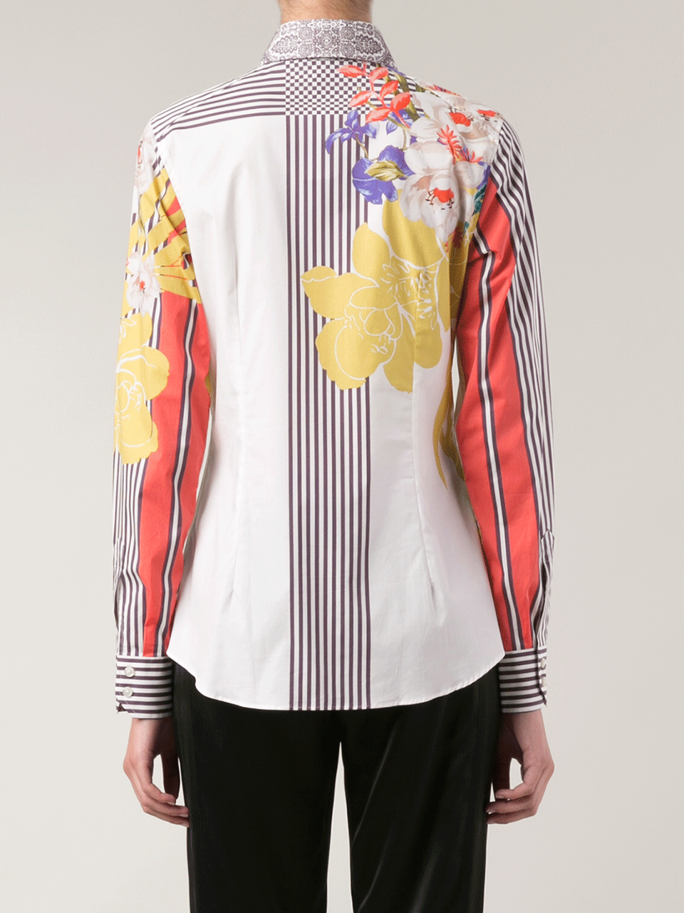 ETRO-Stripe Detail Collared Shirt-