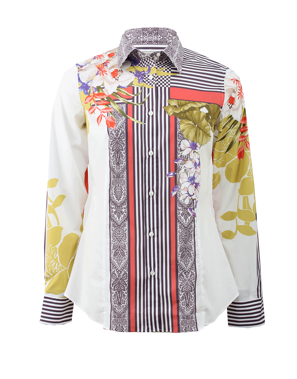 ETRO-Stripe Detail Collared Shirt-