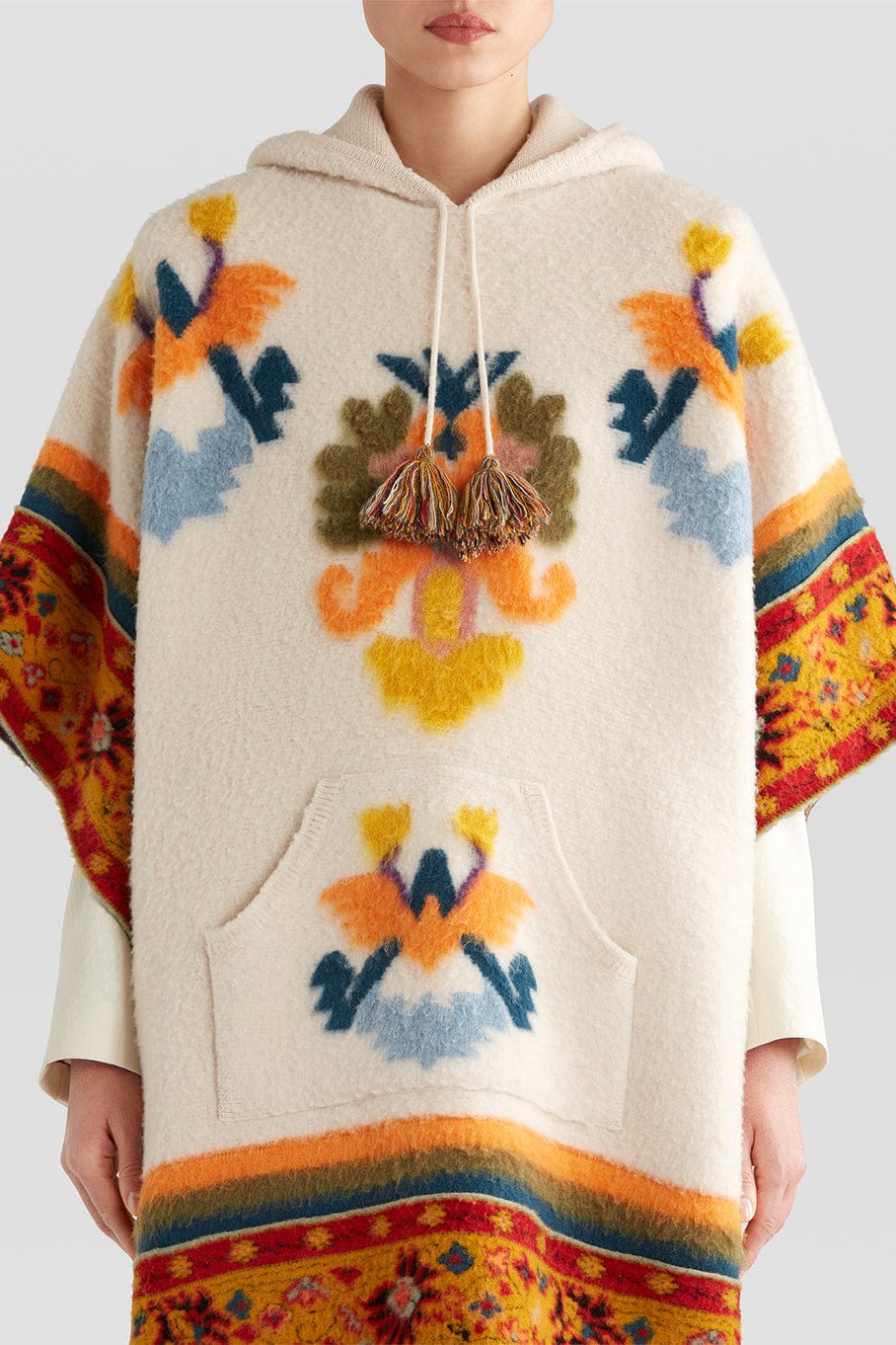 ETRO-Maglia Poncho-BIANCO