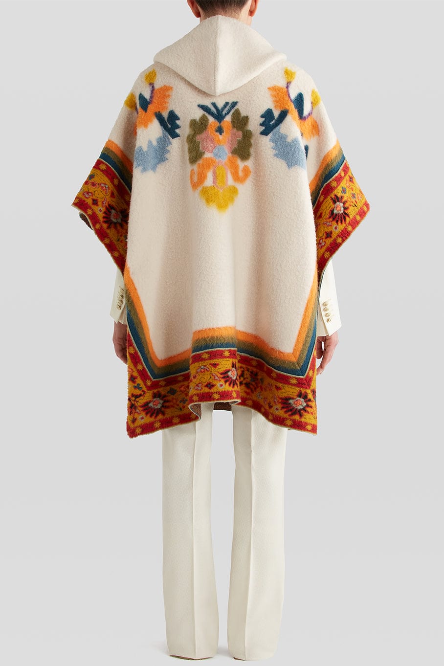 ETRO-Maglia Poncho-BIANCO