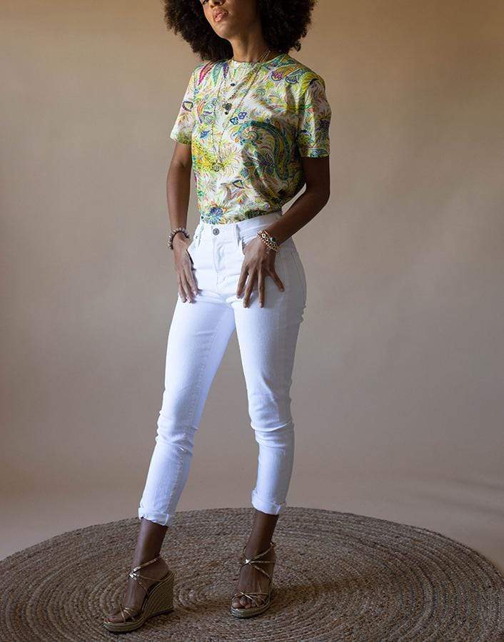 ETRO-Short Sleeve Paisley Print Fitted T-Shirt-