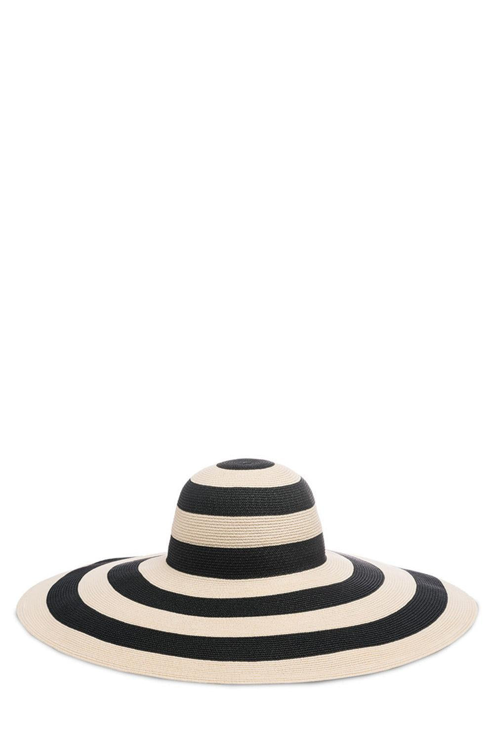 Sunny Wide Stripe Brim Hat-IVOR/BLK-O/S-ACCESSORIEHEADWEAR-EUGENIA KIM